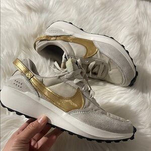 Nike Women's gray and Gold Sneakers